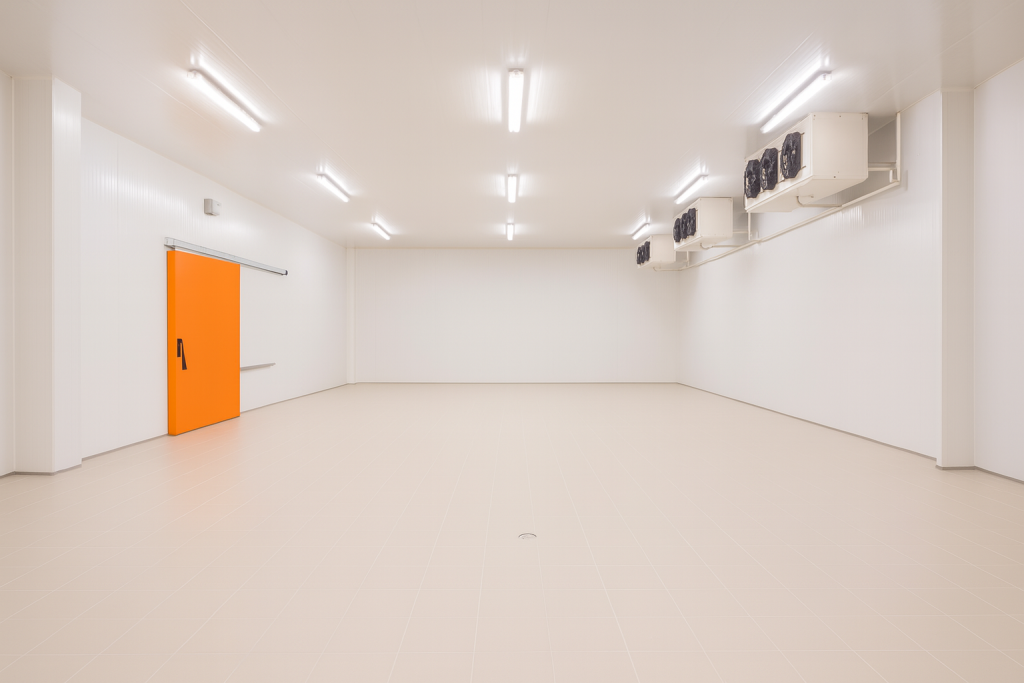 Cuarto frío industrial de Ecoclima en Costa Rica, diseñado para conservación de alimentos y productos perecederos con tecnología de refrigeración eficiente